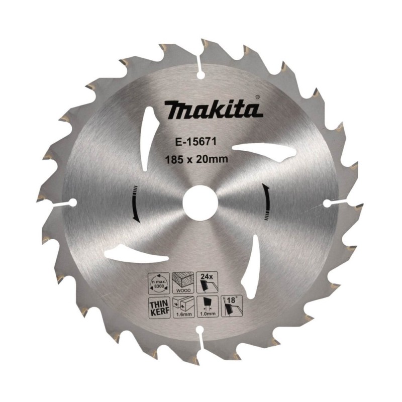 DISCO SIERRA CIRCULAR 7-1/4" X 24 DIENTES EJE 20mm MAKITA E-15671