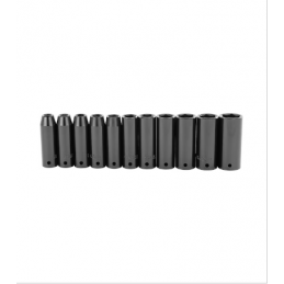 Juego Copas Impacto 6 Pts. Largos 1/2” 11 Piezas Métrico 97-126