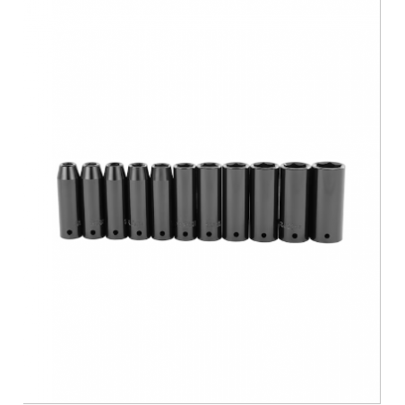 Juego Copas Impacto 6 Pts. Largos 1/2” 11 Piezas Métrico 97-126