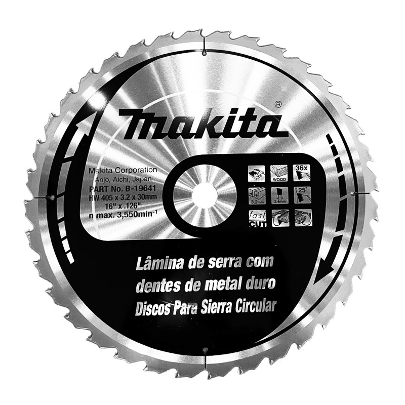 DISCO SIERRA MAKITA 16" X 32 DIENTES P/MADERA B19641
