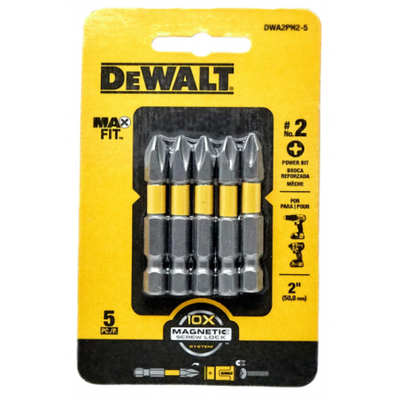 PUNTA DEWALT MAXFIT ULTRA 2 PHILLIPS No.2 PH2 X 5 UD.DWAF2PH2-5H