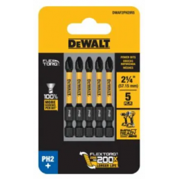 PUNTAS  P/ATORNILLADOR DE IMPACTO DEWALT FLEXTORQ PH2 X 2.1/4" PAQ.X 5UD DWAF2PH2IR5