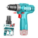 TALADRO INALAMBRICO TOTAL DE 3/8 12V BATERIA 1.5Ah TDLI12428