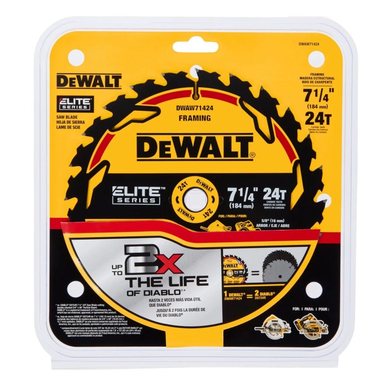DISCO SIERRA CIRCULAR ELITE 7-1/4 24 DIENTES DWAW71424-Z