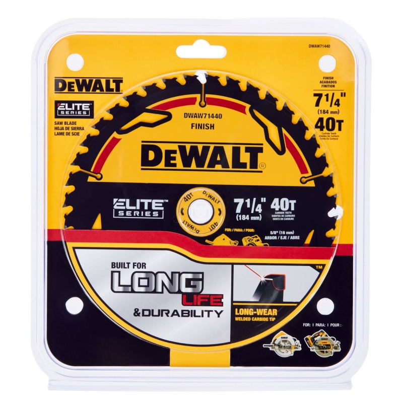 DISCO PARA SIERRA DEWALT ELITE 7-1/4" 40 DIENTES DWAW71440