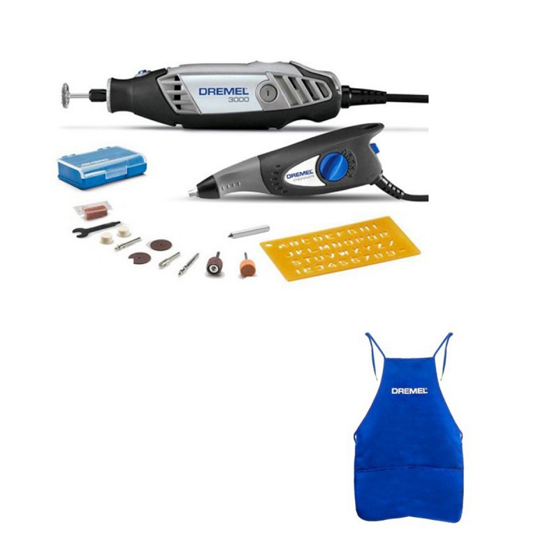 MOTOTOOL 10 ACCESORIOS + GRABADOR DREMEL KIT3000PA+290