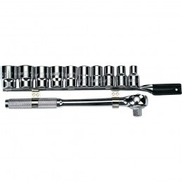JUEGO DE COPAS PULGADAS RATCHET 1/2 11 PZS STANLEY 86-735