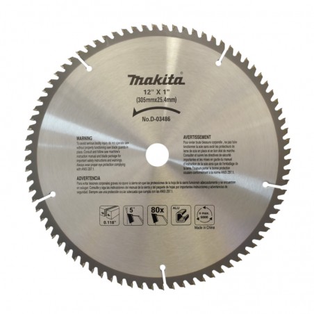 DISCO SIERRA DE ALUMINIO 12 PUL 80 DIENTES TCG MAKITA D03486