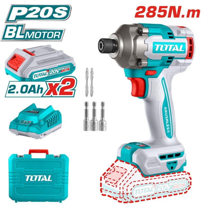 ATORNILLADOR DE IMPACTO INALAMBRICO TOTAL 1/4 UTIRLI2028 BATERIAS