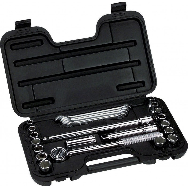 JUEGO MECANICO STANLEY X25 PZS 1/2 PG LLAVES METRICAS 86736