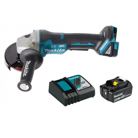 COMBO PULIDORA MAKITA 4.1/2 18V BATERIA KITDGA458+CA+BA