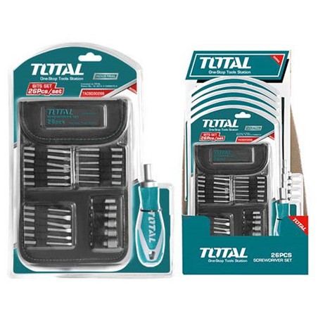 JGO DESTORNILLADOR Y RACHET X 18 PZS INTERCAMBIABLES TACSD30266