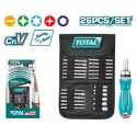 JGO DESTORNILLADOR Y RACHET X 18 PZS INTERCAMBIABLES TACSD30266