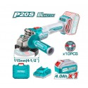 Pulidora Inalámbrica TOTAL 20V 4 1/2 UTAGLI211541