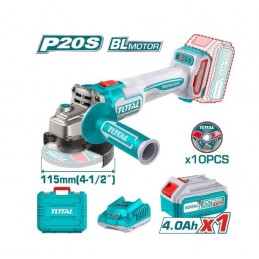 Pulidora Inalámbrica TOTAL 20V 3000/6000/9000 rpm 4 1/2″  UTAGLI211541