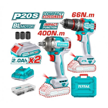 COMBO TOTAL TALADRO+LLAVE DE IMPACTO Y ACCES. UTCKLI20275