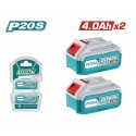 Baterías Inalámbricas TOTAL 20V 4.0AhSet x 2 uds TOSLI240312