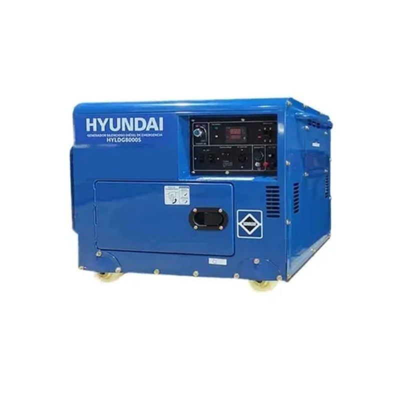 GENERADOR DIESEL HYUNDAI 7000 W. 11.4HP CABINADO HYLDG8000S