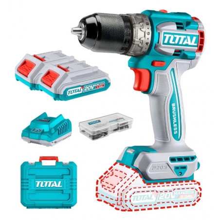 TALADRO INALAMBRICO 1/2 20V+2 BAT.2.0Ah+CARGADOR UTDLI20602