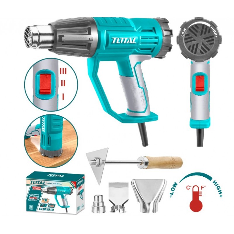 Pistola De Calor 1600W 50-550°C Ajustable TOTAL UTB16045