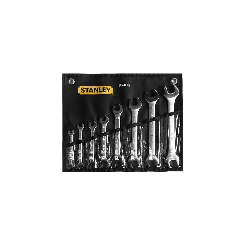 JUEGO DE 8 LLAVES DE BOCA MÉTRICAS STANLEY 86072