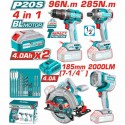 COMBO TOTAL TALADRO+ATORNILLADOR+SIERRA+LAMPARA UTOSLI241297