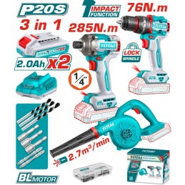 COMBO TOTAL ATORNILLADOR+TALADRO+SOPLADOR+ACCES UTOSLI250182