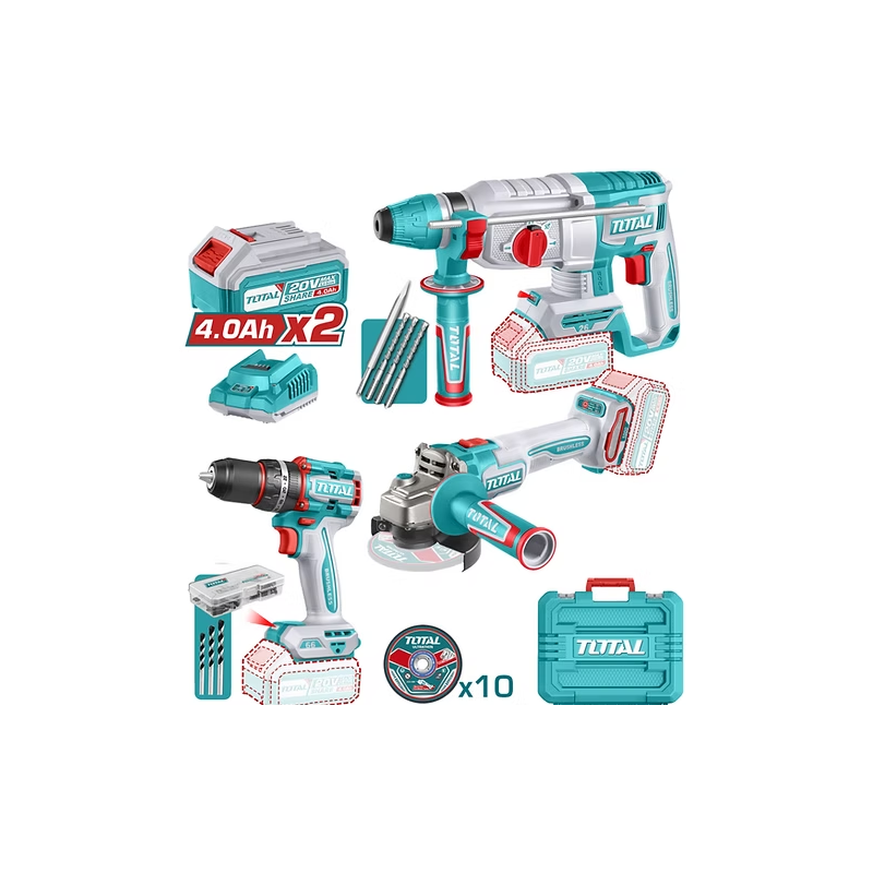 COMBO TOTAL ROTOMARTILLO+TALADRO+PULIDORA+ACC UTOSLI241198