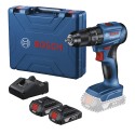 TALADRO PERCUTOR INALAMBRICO BOSCH GSB 185-LI CARGADOR 2 BATERIAS + 23 ACCESORIOS GSB185LI+23ACC