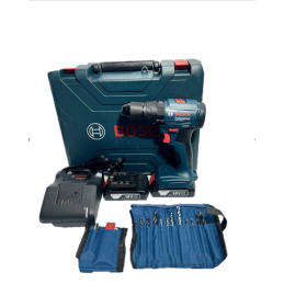 TALADRO PERCUTOR INALAMBRICO BOSCH GSB 185-LI CARGADOR 2 BATERIAS + 23 ACCESORIOS GSB185LI+23ACC