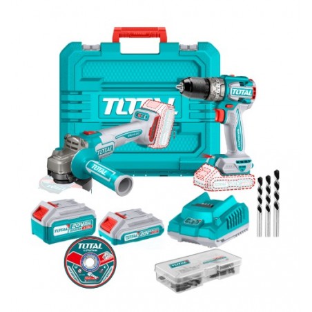 COMBO PULIDORA INALAMBRICA +TALADRO 1/2" TOTAL UTCKLI20273