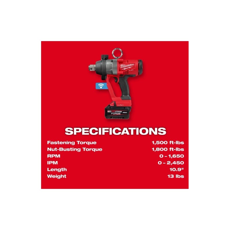 Kit de llave de impacto de alto torque M18 FUEL™ de 1" con ONE-KEY™