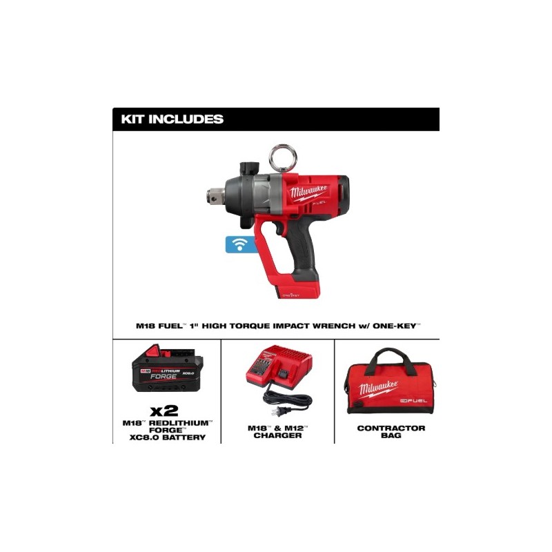 Kit de llave de impacto de alto torque M18 FUEL™ de 1" con ONE-KEY™