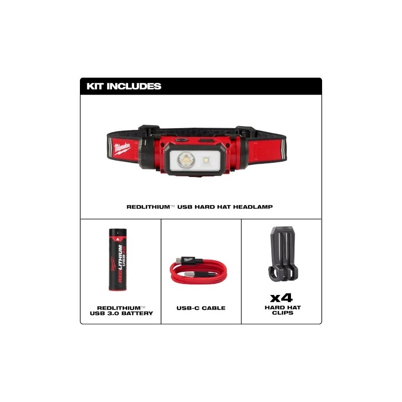 Lámpara para casco Milwaukee recargable USB  2163-21