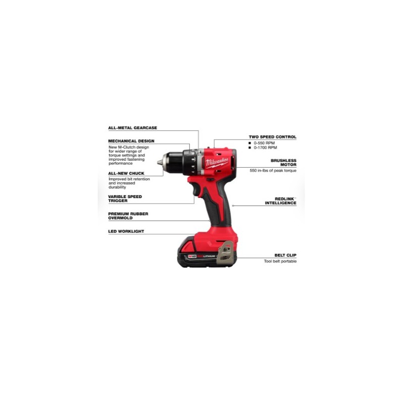 Combo BL Milwaukee Taladro/Atornillador Impacto M18 3610-22CT