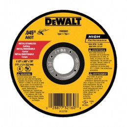 DISCO FINO 4.1/2 X 0.045 X 7/8 PULG DW8062 DEWALT