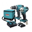 COMBO TALADRO DHP453+ATORNILLADOR 2BAT 1,5AH+CARGADOR MAKITA DLX2336SYX