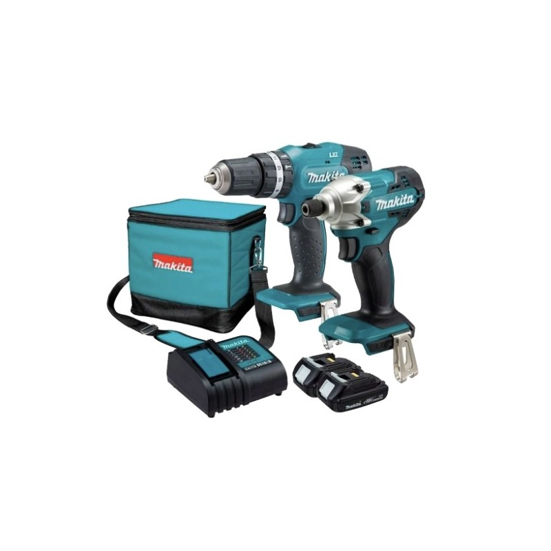 COMBO TALADRO DHP453+ATORNILLADOR 2BAT 1,5AH+CARGADOR MAKITA DLX2336SYX
