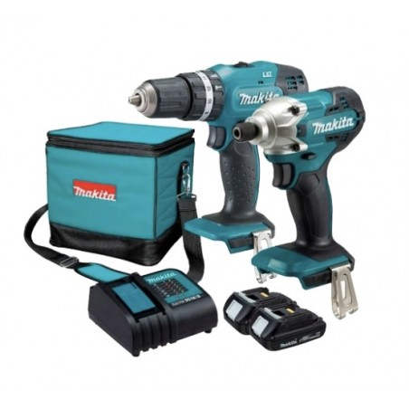 COMBO TALADRO DHP453+ATORNILLADOR 2BAT 1,5AH+CARGADOR MAKITA DLX2336SYX