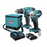 COMBO TALADRO DHP453+ATORNILLADOR 2BAT 1,5AH+CARGADOR MAKITA DLX2336SYX