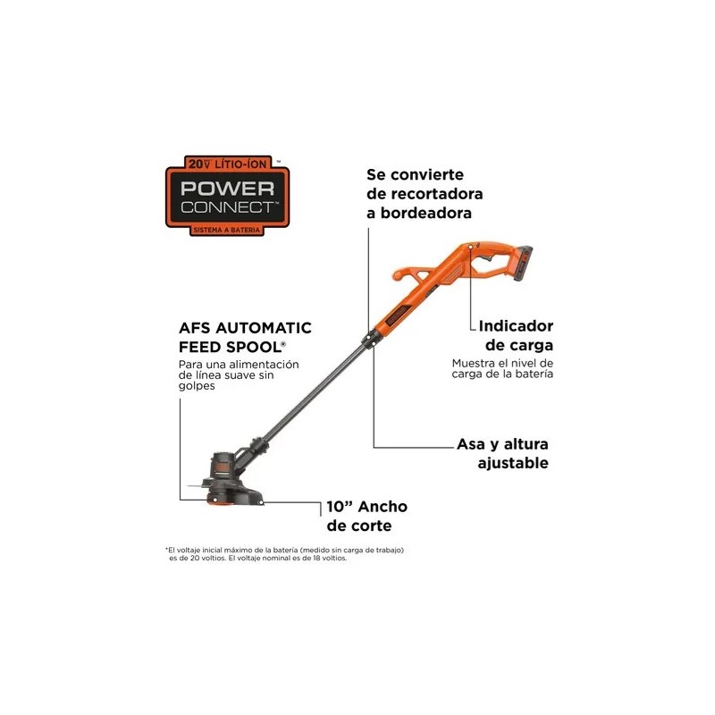 GUADAÑA Y SOPLADORA INALAMBRICA 20 VOL BLACK+DECKER BCK279D1