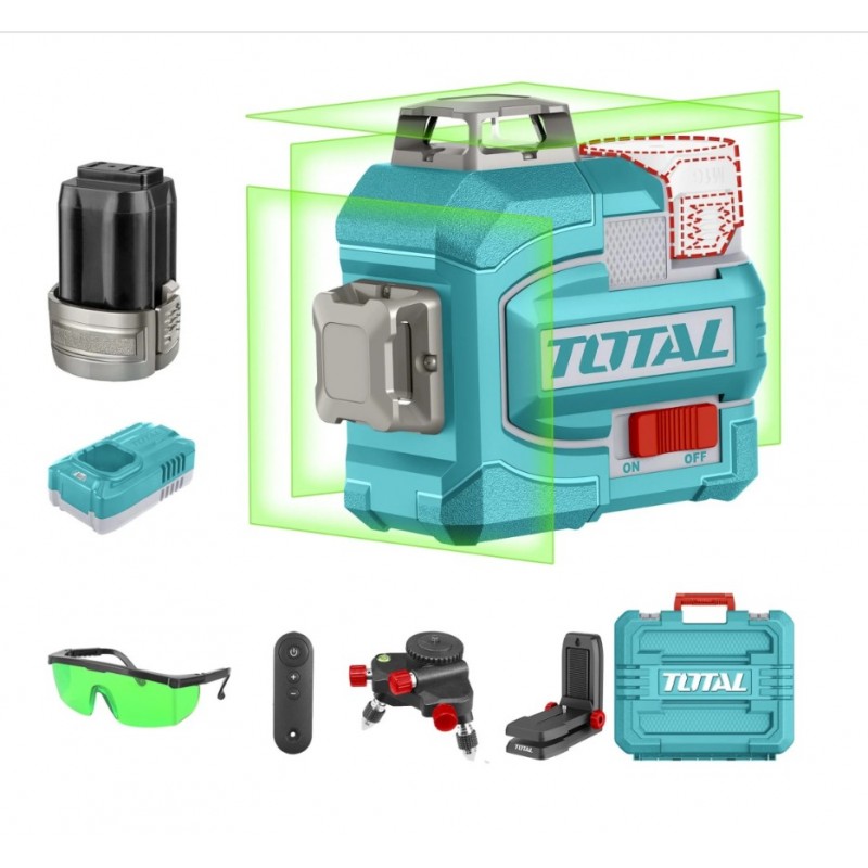 NIVEL LASER 3D VERDE 12 LINEAS TOTAL INDUSTRIAL UTLL301201