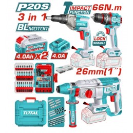 COMBO TOTAL TALADRO+ATORNILLADOR+ROTOMARTILLO UTOSLI250591