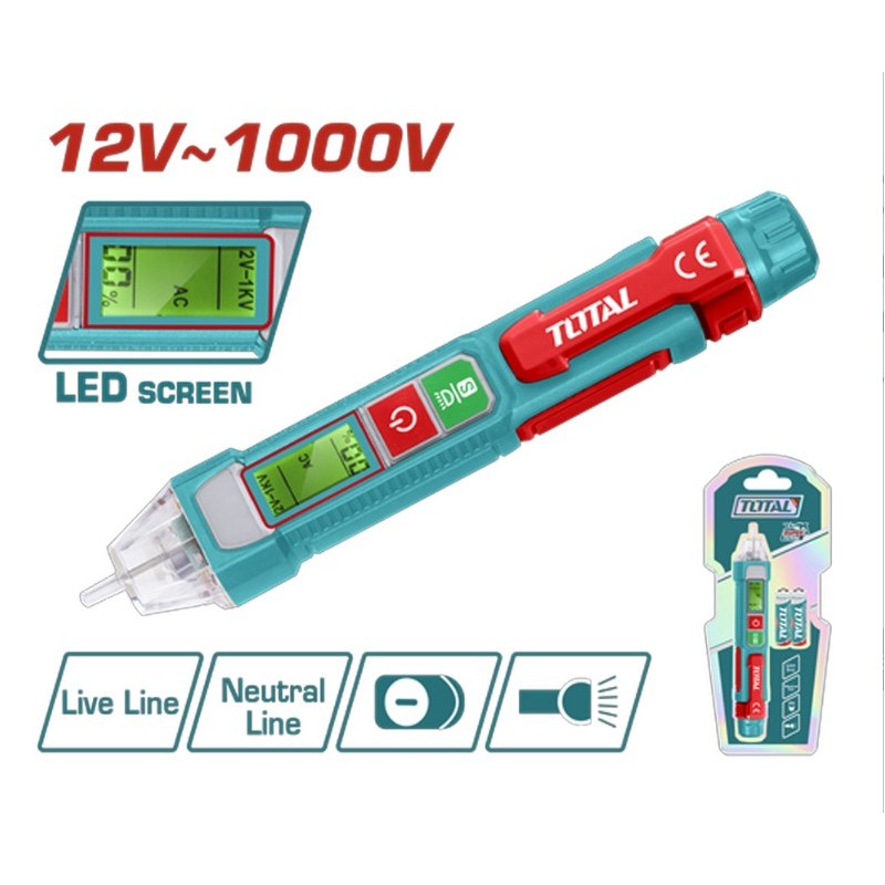 PROBADOR DE CORRIENTE DIGITAL 12V - 1000V TOTAL -THT210003