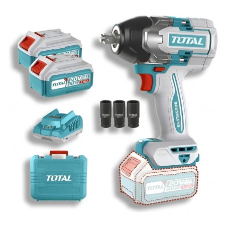 PISTOLA DE IMPACTO INAL 1/2" 20V 850 N.M + 2 BAT + CARG TOTAL UTIWLI2085