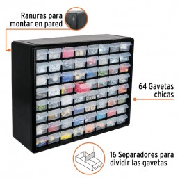 ORGANIZADOR CON 64 COMPARTIMIENTOS TRUPER ORG-64