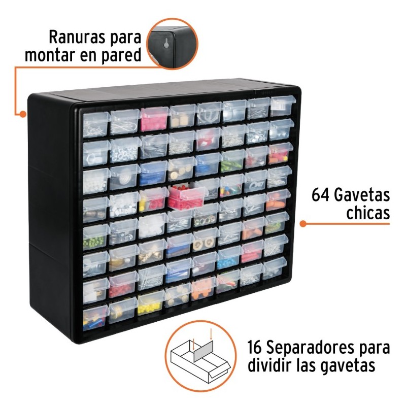 ORGANIZADOR CON 64 COMPARTIMIENTOS TRUPER ORG-64