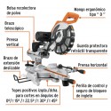 SIERRA DE INGLETE 12" 2000 W TELESCÓPICA COMPUESTA SINCO-12X