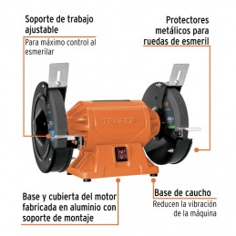 ESMERIL DE BANCO DE 8 PULG. DE 3/4 HP (560 W) TRUPER EBA-8