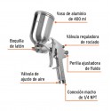 PISTOLA PARA PINTAR LVMP VASO ALUMINIO, 2 MM, TRUPER PIPI-422